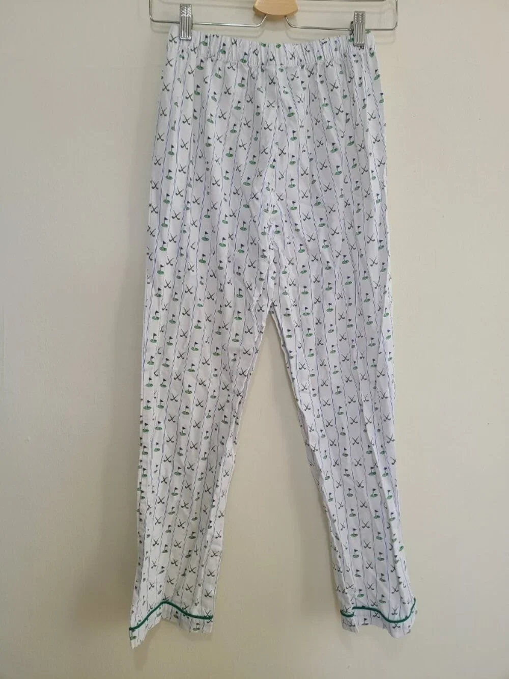 Petite Plume Kid's Twill Pajama Set in Fairway Stripe size 14